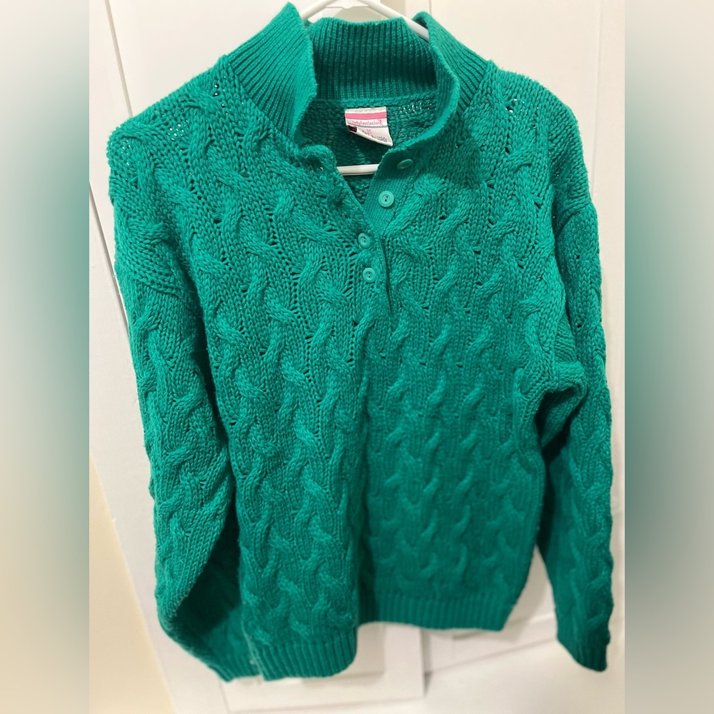 Vintage emerald green Lady Foot Locker knit